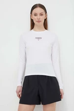 Tričko s dlhým rukávom Tommy Jeans dámsky, biela farba, DW0DW17840