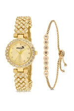 Polo Air Luxury Stone Stylish Women's Wristwatch Zircon Stone Waterway Bracelet Combination Gold Color