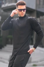 Madmext Black Slim Fit Half Turtleneck Men's Knitwear Sweater 6343