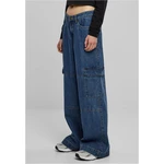 Ladies Low Waist Cargo Denim - Blue