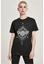 Women's T-shirt against butterflies black