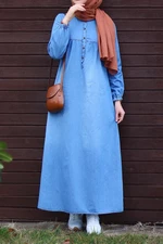 InStyle Women's Blue Robe and Placket Denim Dress