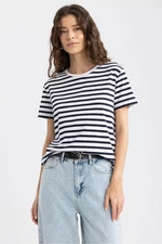 DEFACTO Regular Fit Crew Neck Striped Short Sleeve T-Shirt