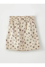 LC Waikiki Girls' Velvet Skirt With Elastic Waist Patterned Pattern