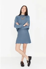 Trendyol Indigo Sweater, Frill Skirt, Sweater Top-Upper Set