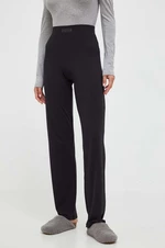Kalhoty BOSS černá barva, high waist