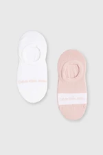 Ponožky Calvin Klein Jeans 2-pack dámské, růžová barva, 701228104