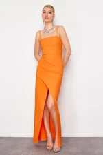 Trendyol Orange Woven Long Elegant Evening Dress