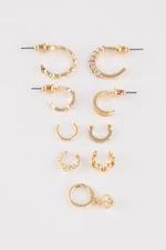 DEFACTO Women's 9-Piece Gold Earrings