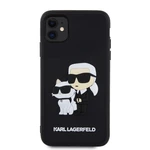 Zadní kryt Karl Lagerfeld 3D Rubber Karl and Choupette pro Apple iPhone 11, black