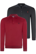 DOUBLE SET V4007 DEWBERRY MEN'S SWEATSHIRT-BURGUNDY-NAVY BLUE