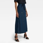 G-STAR Sukňa - A-line Maxi Wrap Skirt tmavomodrá