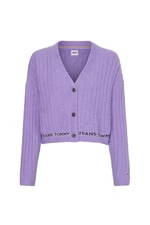 Tommy Jeans Cardigan - TJW CROP FURRY CARDIGAN purple