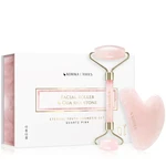 KORIKA Tools Face Roller & Gua Sha masážny valček na tvár a masážna pomôcka Quartz Pink