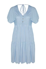 Trendyol Curve Blue Striped Woven Dress