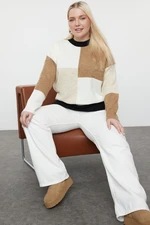 Trendyol Curve Multicolored Blocked Crew Neck Knitwear Sweater