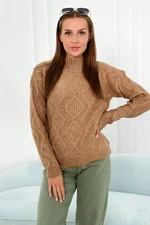 Sweater with decorative Camel fabric