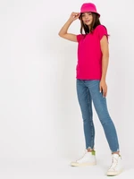 Basic Fuchsia Cotton T-Shirt for Women