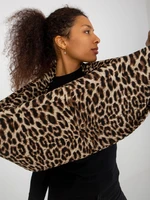 Women's beige leopard scarf