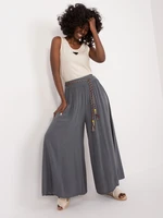 Dark grey wide summer trousers OCH BELLA