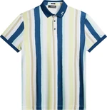 J.Lindeberg Tour Tech Reg Fit Print Mens Painted Wax Stripe Yellow M Camiseta polo