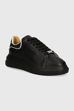 Kožené sneakers boty Philipp Plein Lo-Top Mega Star černá barva, USC0599 PLE005N 0202