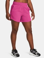 Tmavo ružové dámske športové kraťasy Under Armour Flex Woven Short 5in-PNK