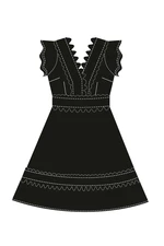 WOMEN'S DRESS L-SU-4045 BLACK