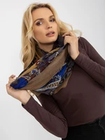 Women's gray scarf with prints