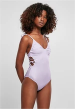 Women's ribbed swimsuit lilac