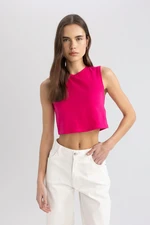 DEFACTO Crop Crew Neck Basic Tank Top