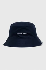 Bavlnený klobúk Tommy Jeans tmavomodrá farba, bavlnený, AM0AM12144