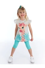 Denokids Frilly Giraffe Girl's Summer T-Shirt Tights Set