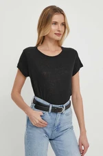 Plátěné tričko Pepe Jeans LILIAN černá barva, PL505768