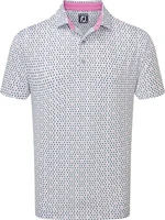 Footjoy Wasp Print Lisle White/Black/Pink 2XL Polo košile