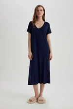 DEFACTO Fall In Love Regular Fit V Neck Short Sleeve Viscose Nightgown