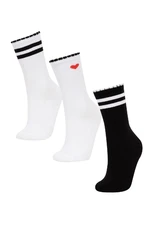 DEFACTO Girls 3-Pack Cotton Long Socks