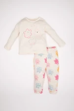 DEFACTO Baby Girl Printed Long Sleeve Top Long Bottom Pajama Set