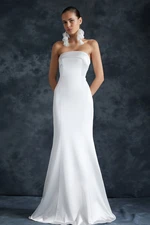 Trendyol Bridal White Fish Knitted Long Wedding/Wedding Evening Dress