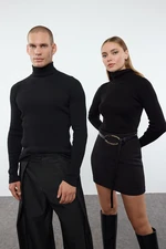 Trendyol Black Couple Basic Turtleneck Knit Sweater