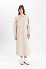 DEFACTO Regular Fit Shirt Collar Thessaloniki Fabric Basic Dress B7260ax24sp