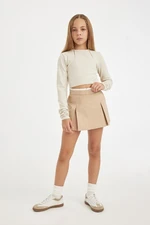 DEFACTO Girl's Gabardine Pleated Shorts Skirt