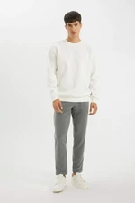 T5139AZ/WT32 Men's Defacto Sweatshirt OFF WHITE