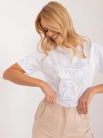 White oversize t-shirt with appliqué