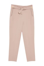 Trendyol Beige Tie Detailed Woven Trousers