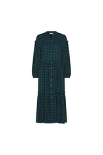 Tommy Hilfiger Šaty - BEA TARTAN SHIRT DRESS 3/4 SLV zelené