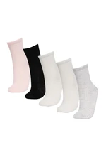 DEFACTO Girl's 5-Piece Cotton Long Socks