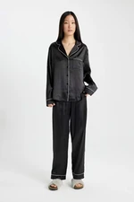 DEFACTO Fall In Love Long Sleeve Satin Pajama Set