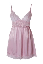 Trendyol Pink Satin Lace Detailed Rope Strap Knitted Babydoll