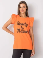 Orange blouse with print